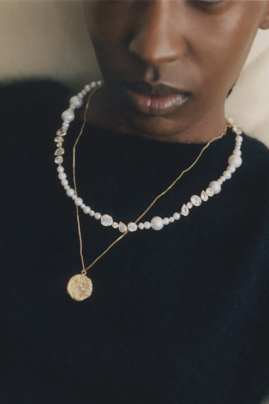 Foil -  White Topaz and Gold Vermeil Pendant