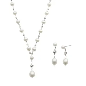 Fresh Water Pearl Earrings and 18" Necklace Set