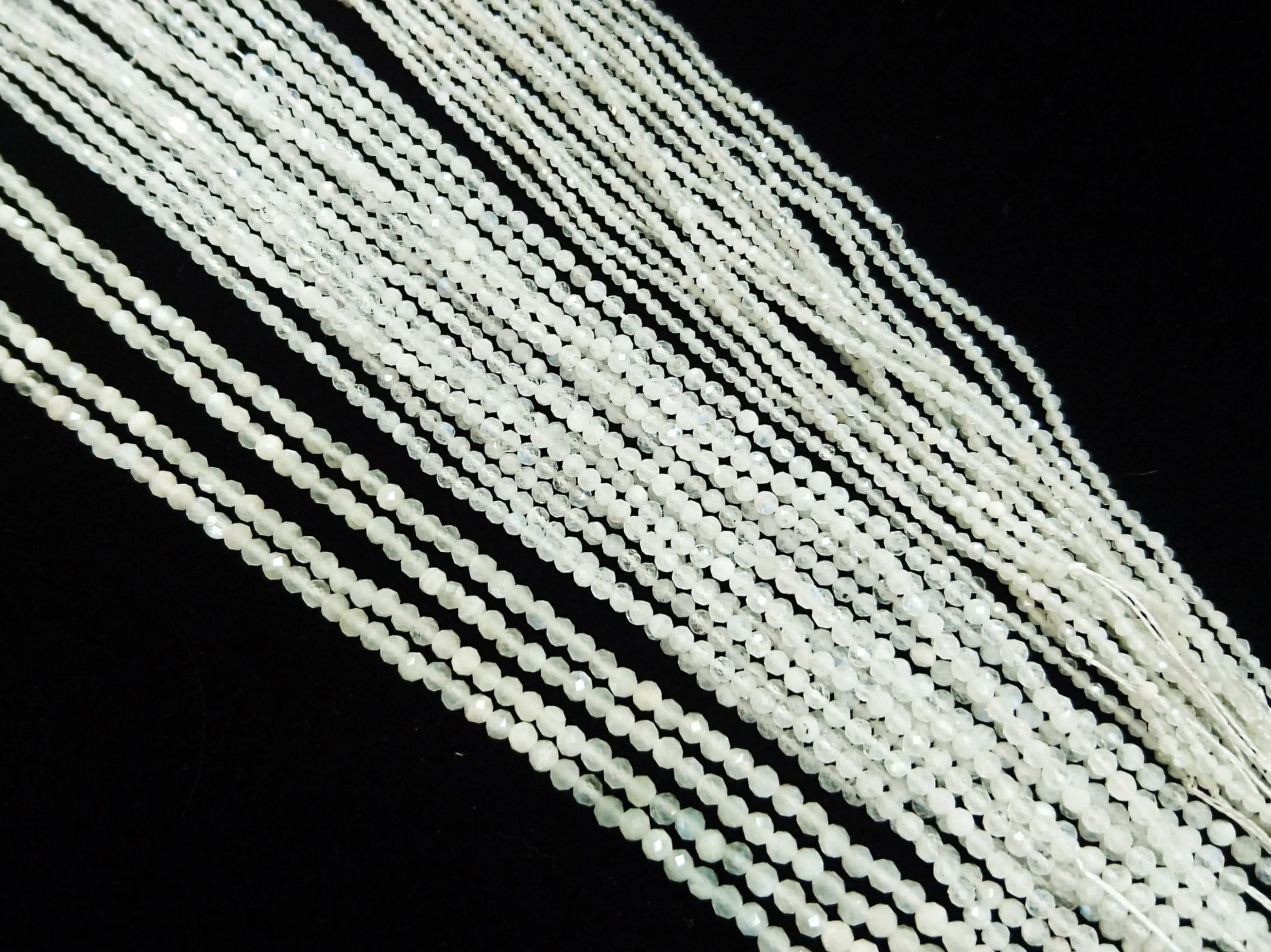 Gemstone beads, faceted round, moonstone | 天然水晶, 圓形切面, 月光石