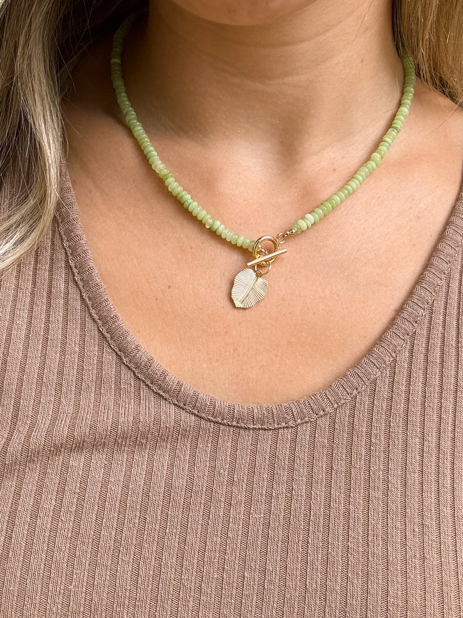 Gemstone Charm Toggle Necklaces