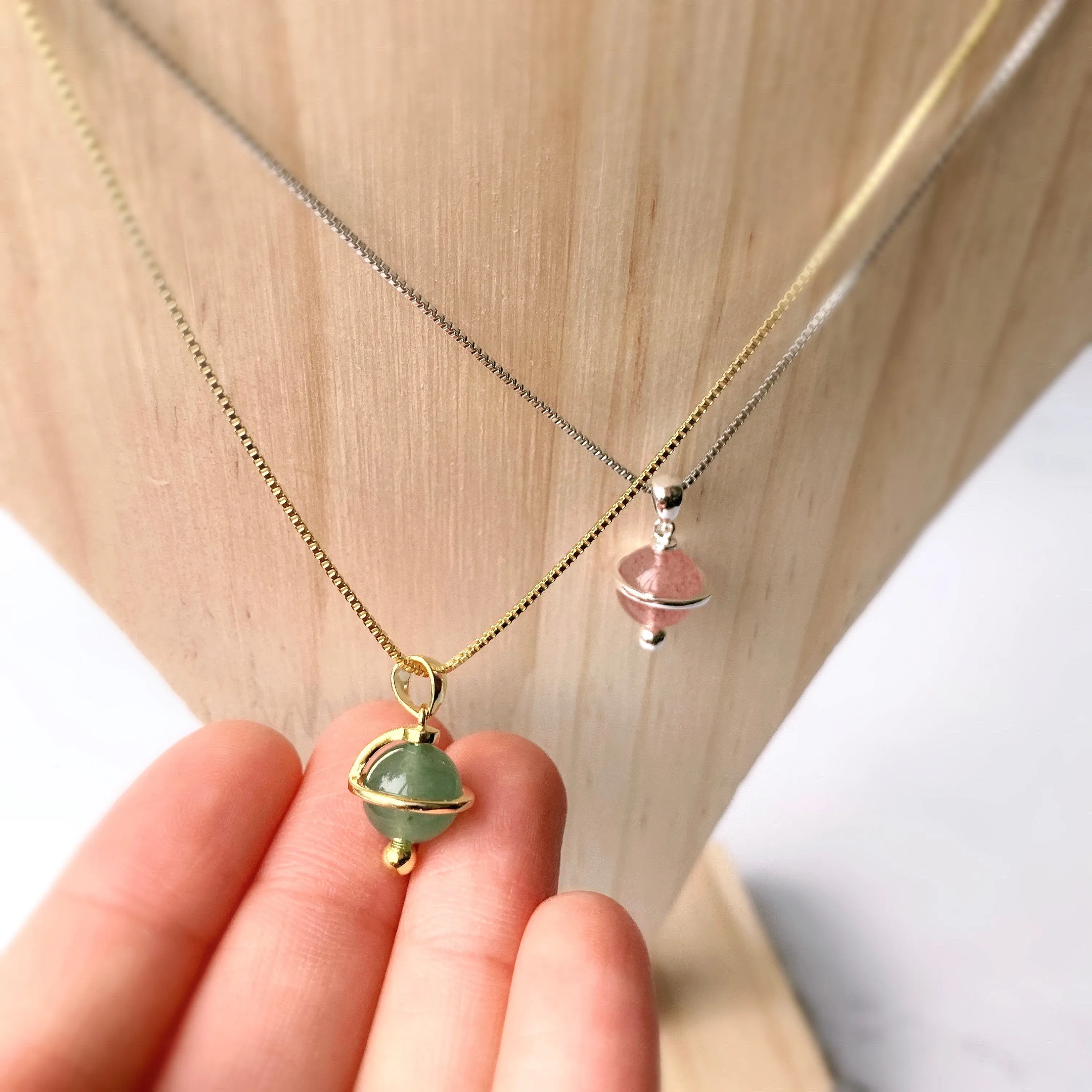 Gemstone Planet Sterling Silver Necklace