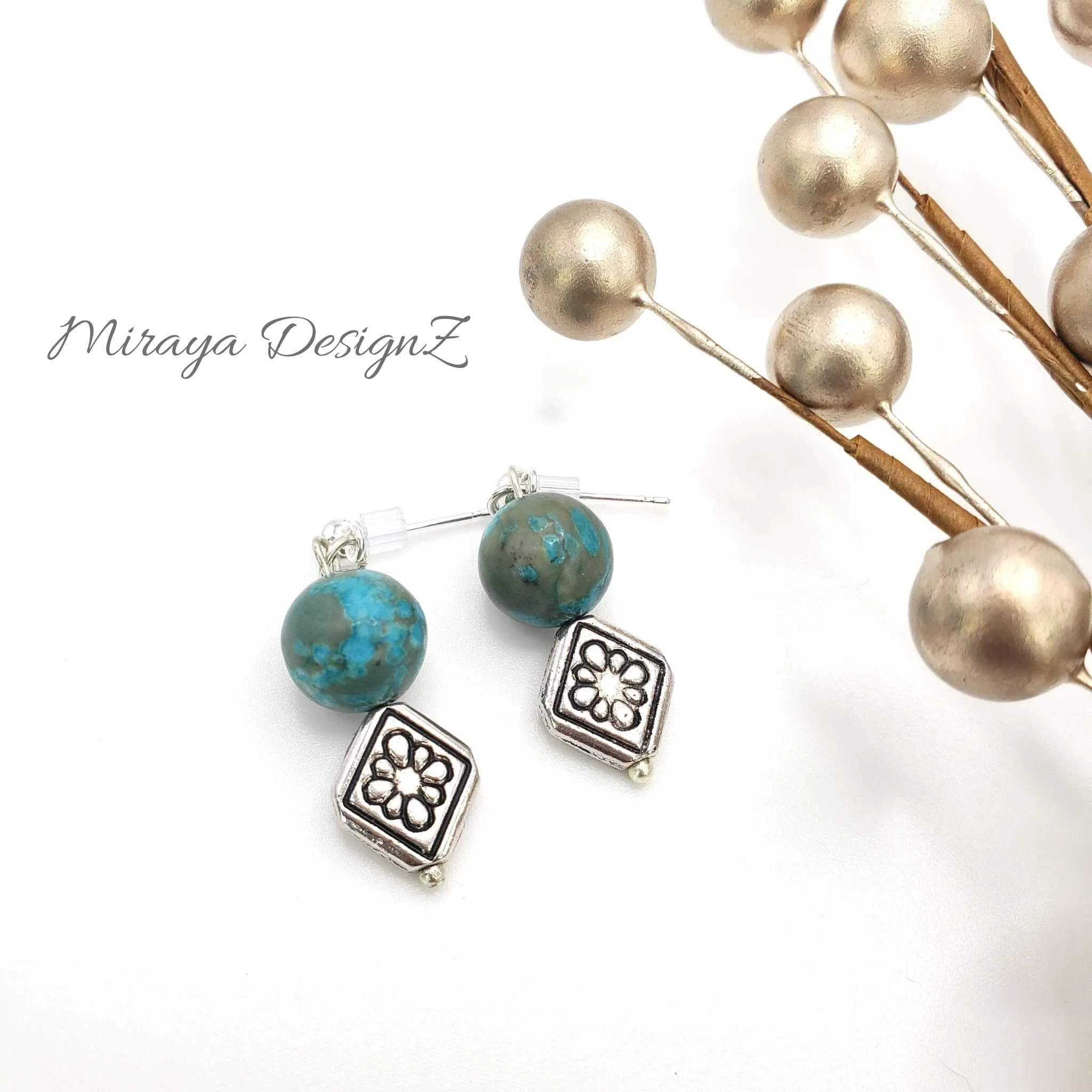 Green Jasper Necklace with Silver Pendant