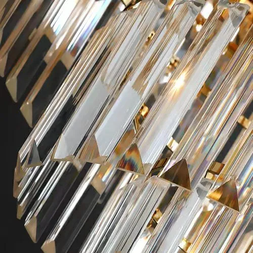 Hallway Golden Crystal Chandelier Luxury Ceiling Lamp for Living Room Staircase