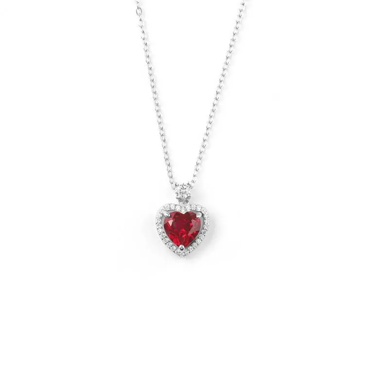 Halo Heart Gemstone Necklace