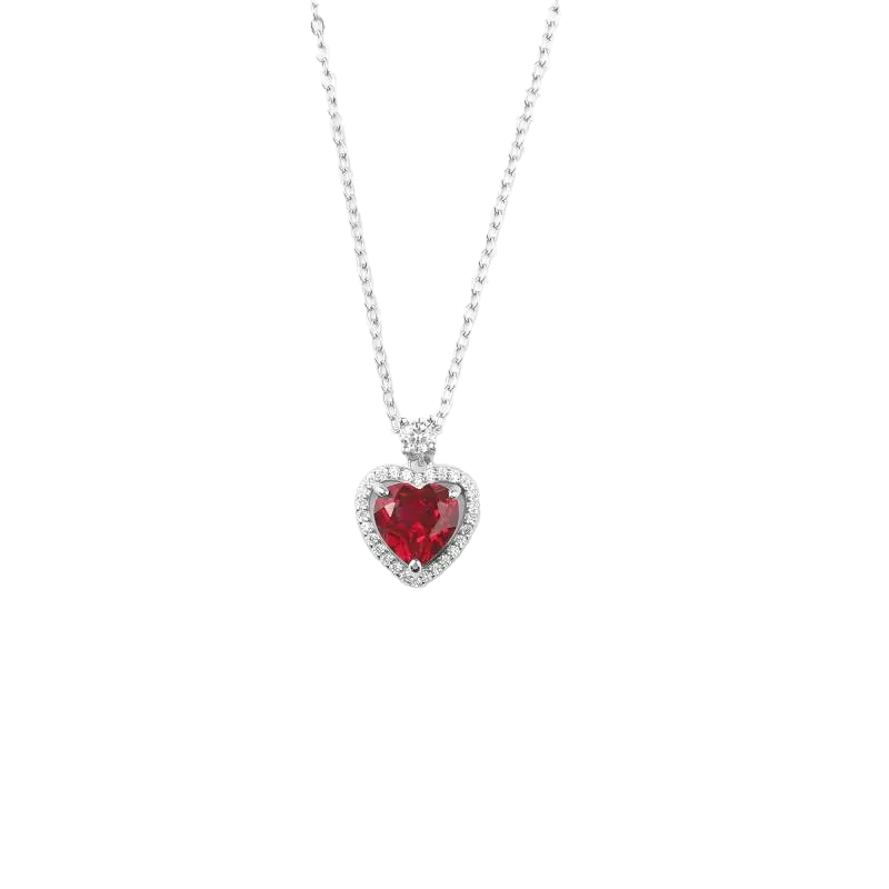 Halo Heart Gemstone Necklace
