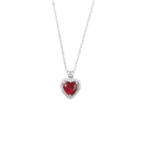 Halo Heart Gemstone Necklace