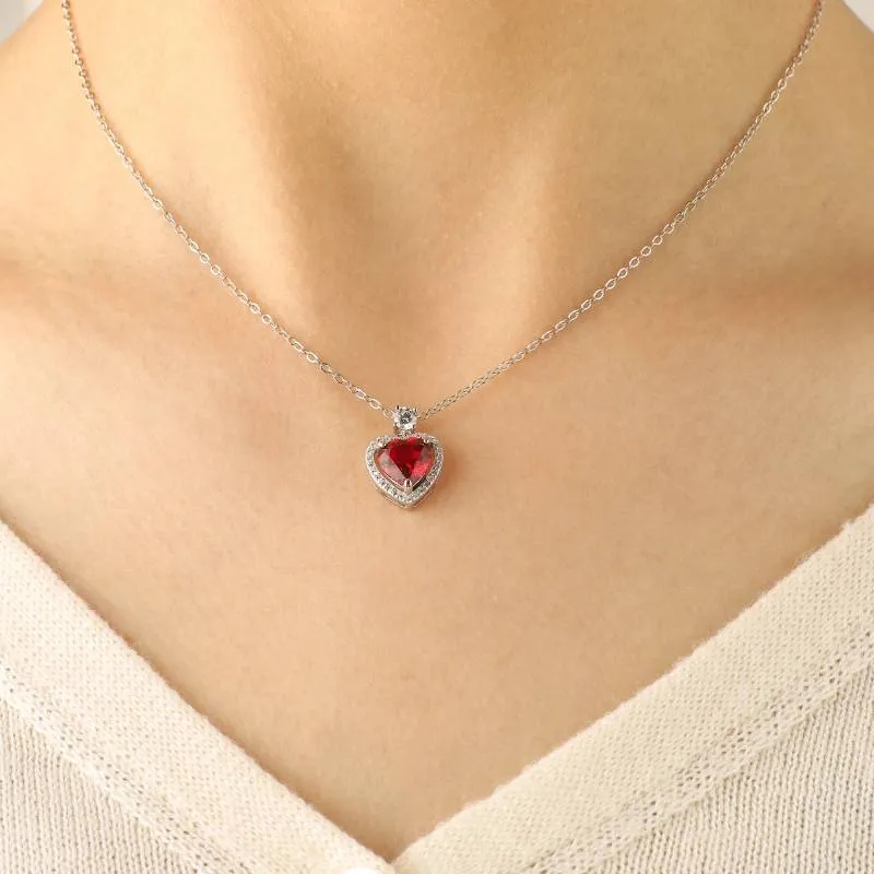 Halo Heart Gemstone Necklace