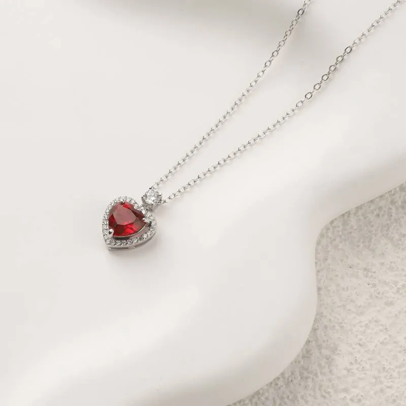 Halo Heart Gemstone Necklace