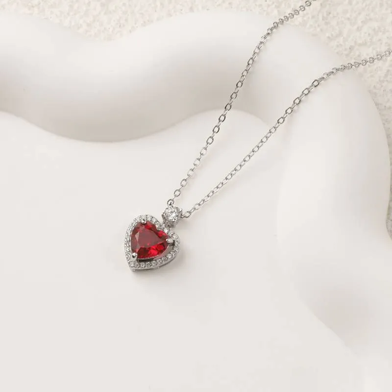 Halo Heart Gemstone Necklace