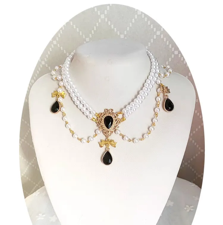Handmade Royalcore Gemstone Pearl Necklace