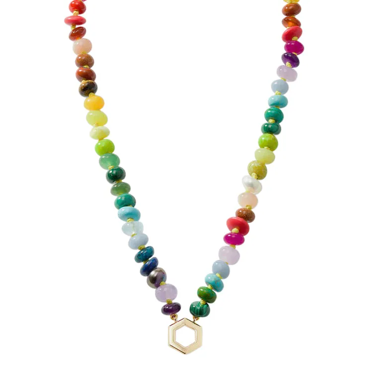 Harwell Godfrey 18k and Mixed Gem Rainbow 18k Foundation Necklace - 18"