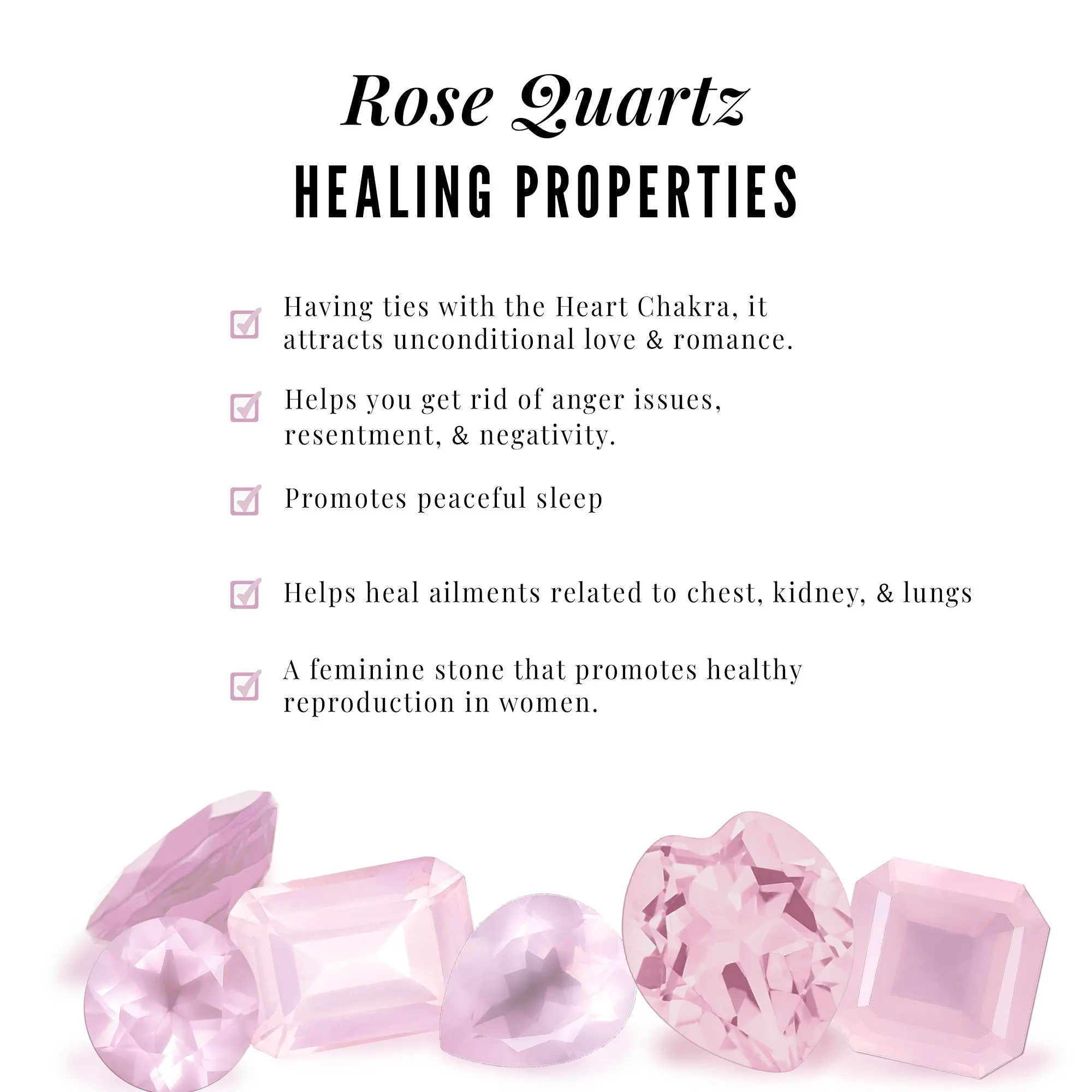 Heart Shape Rose Quartz Wedding Ring Set with Diamond
