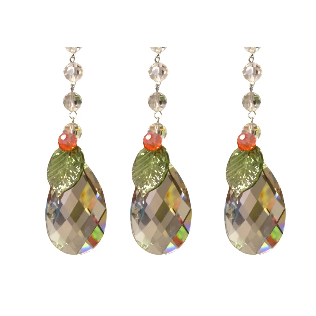 HOLIDAY 3" CLEAR FACETED WEAVED ALMOND Magnetic Chandelier Crystal (Set/1)