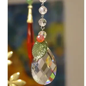 HOLIDAY 3" CLEAR FACETED WEAVED ALMOND Magnetic Chandelier Crystal (Set/1)