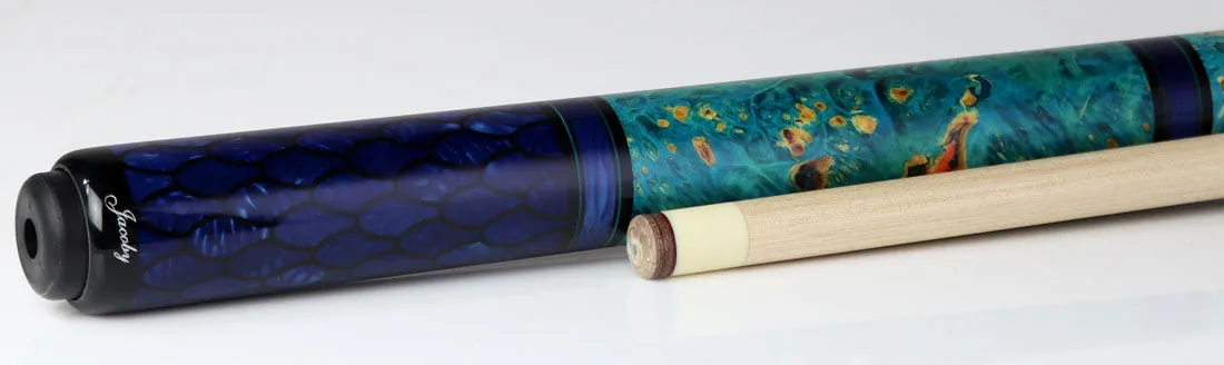 Jacoby Impregnated Snake Skin Custom Cue-BLUE2