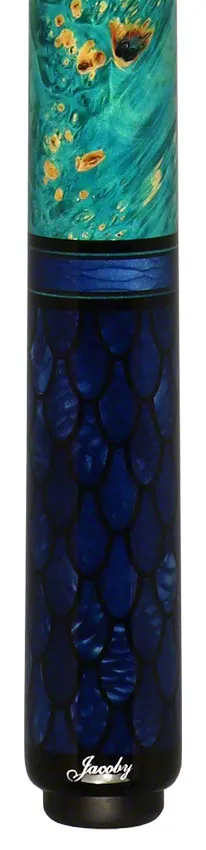 Jacoby Impregnated Snake Skin Custom Cue-BLUE2