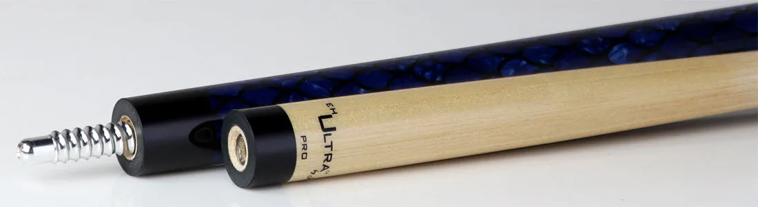 Jacoby Impregnated Snake Skin Custom Cue-BLUE2