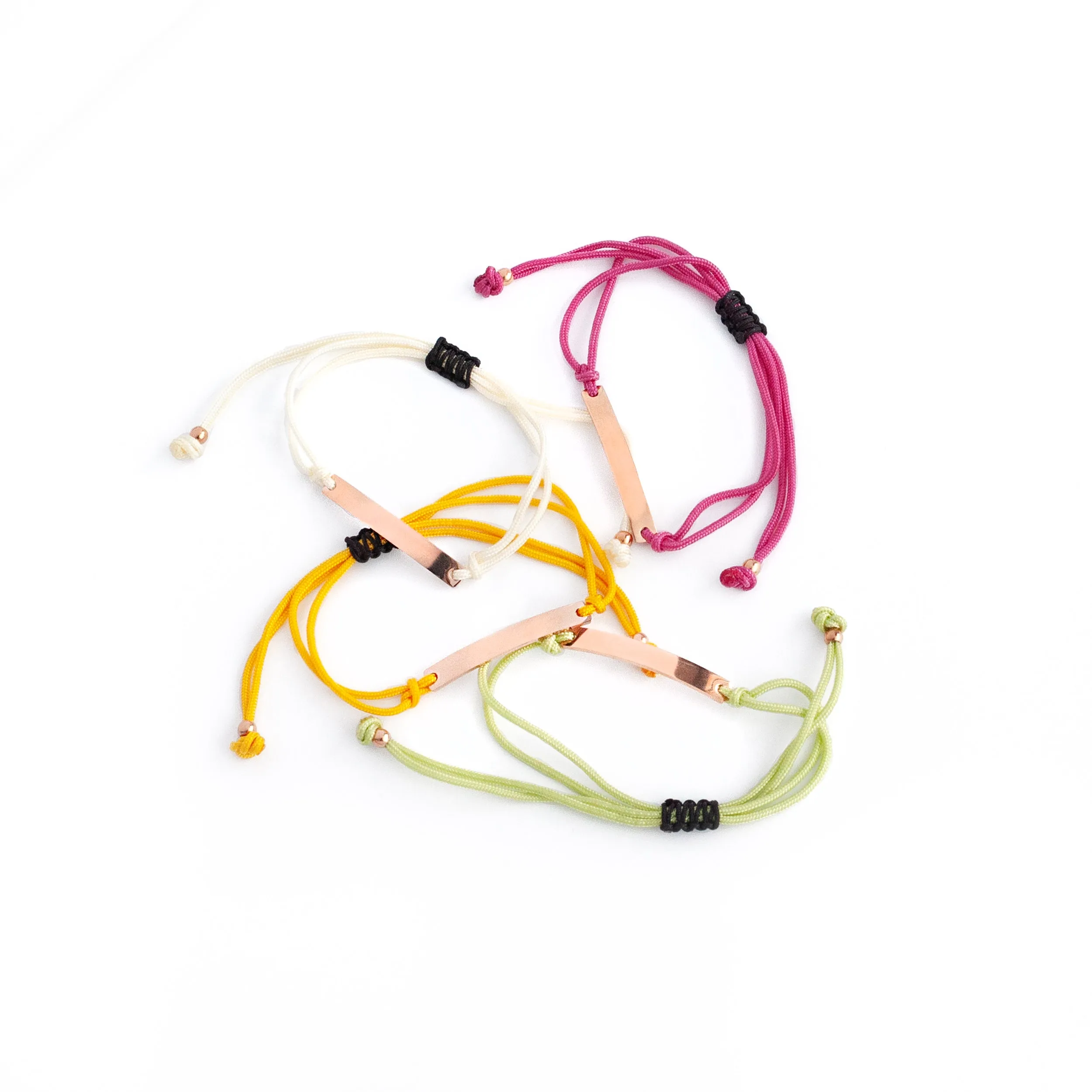 JBØRN Nylon Cord Bracelet with Quote Plate | Personalisable