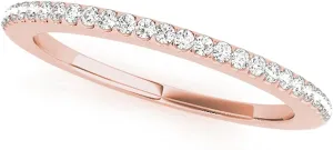 JewelMore 0.14 Carat Halo Round Diamond Antique Wedding Band for Women | 14K Solid Rose Gold |Lightweight Diamond Bridal/Engagement Jewelry Collection