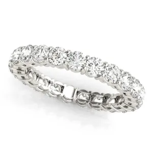 JewelMore 2 Carat - 7 Carat | Certified Round Lab Grown Diamond Eternity Ring For Women | 14K White Gold | G-H-SI Quality Revival Diamonds | Wedding Anniversary Band Ring