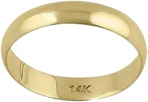 Jewelmore 4MM Men's Gold Wedding Band - Lightweight Wedding Ring for Men; 10K Gold Jewelry in Yellow, White, or Rose Gold; Plain Mens Wedding Band; Classic Gold Rings for Men