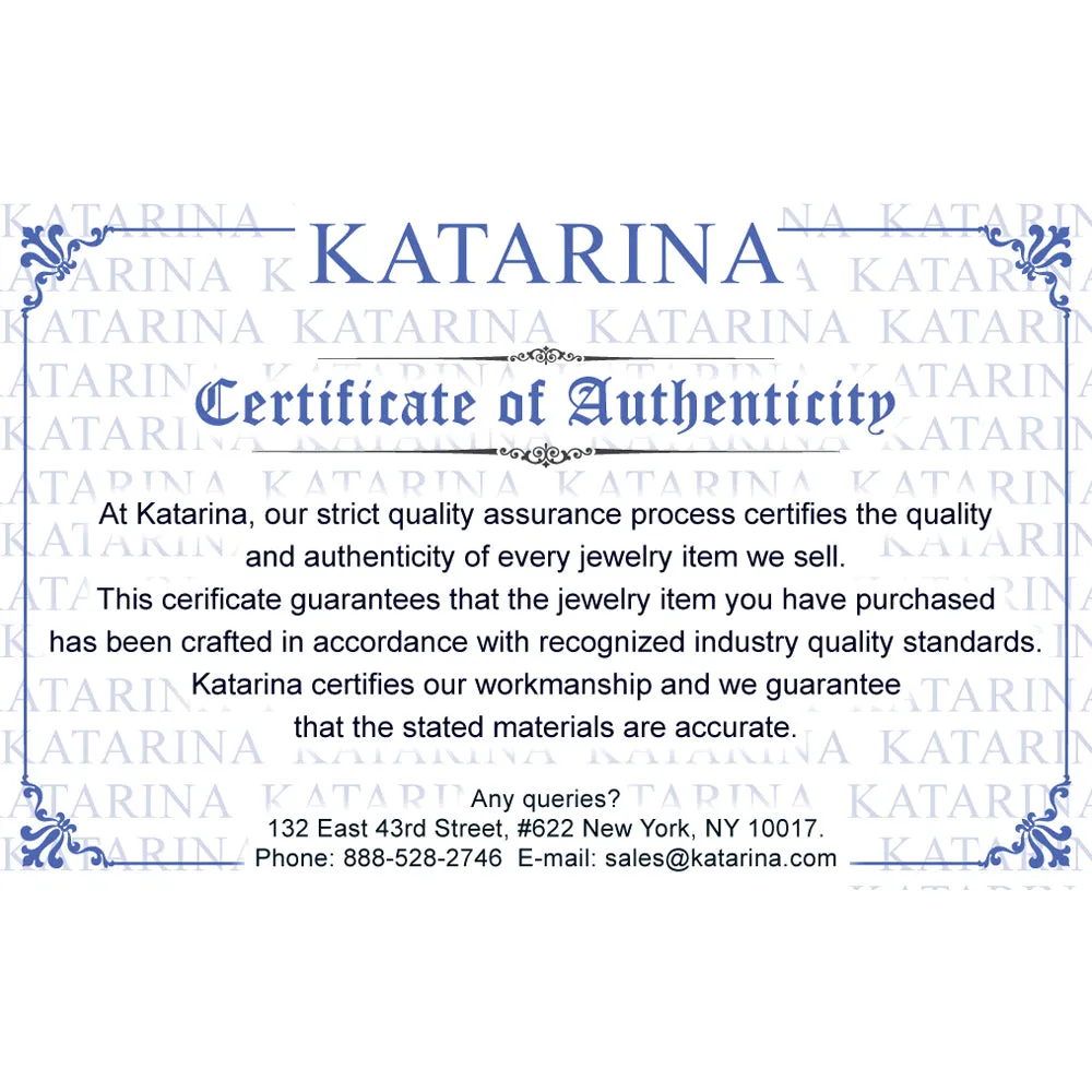 KATARINA Diamond and Oval Cut Topaz Pendant Necklace (1/5 cttw)