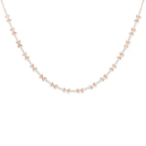 Kiss Tennis Necklace - Rose Gold