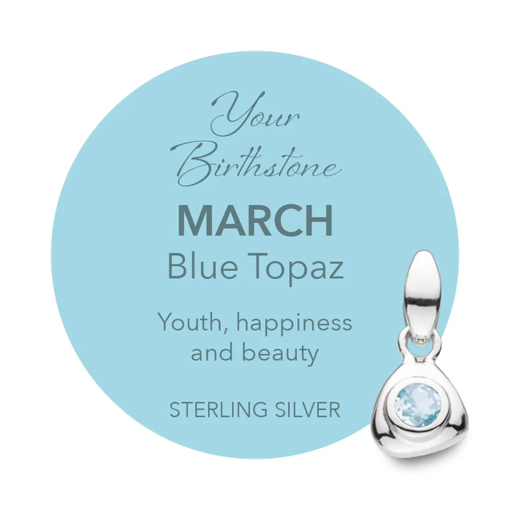 Kit Heath Coast March Blue Topaz Birthstone Tag Necklace