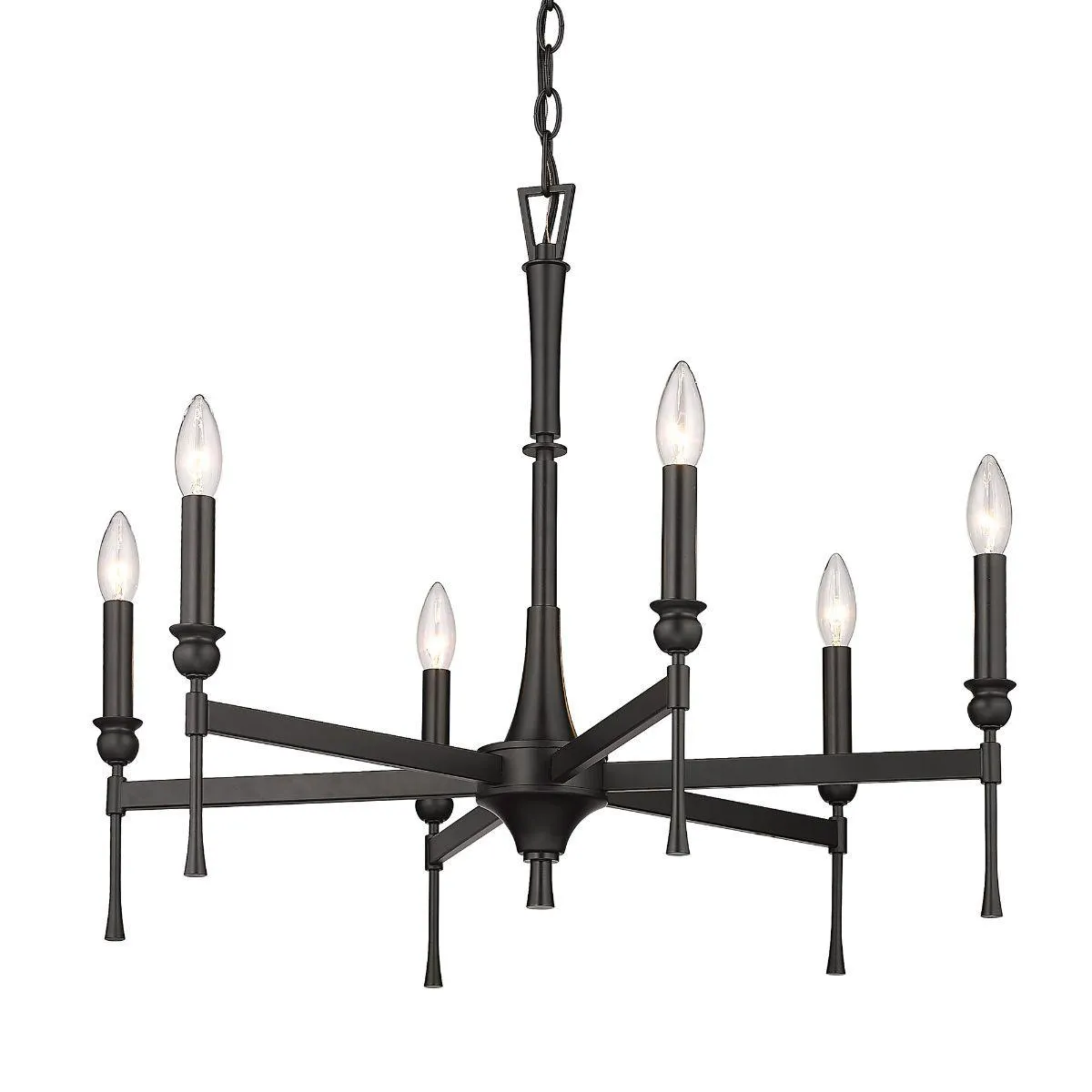 Landon 6 Lights 26 in. Chandelier Matte Black Finish