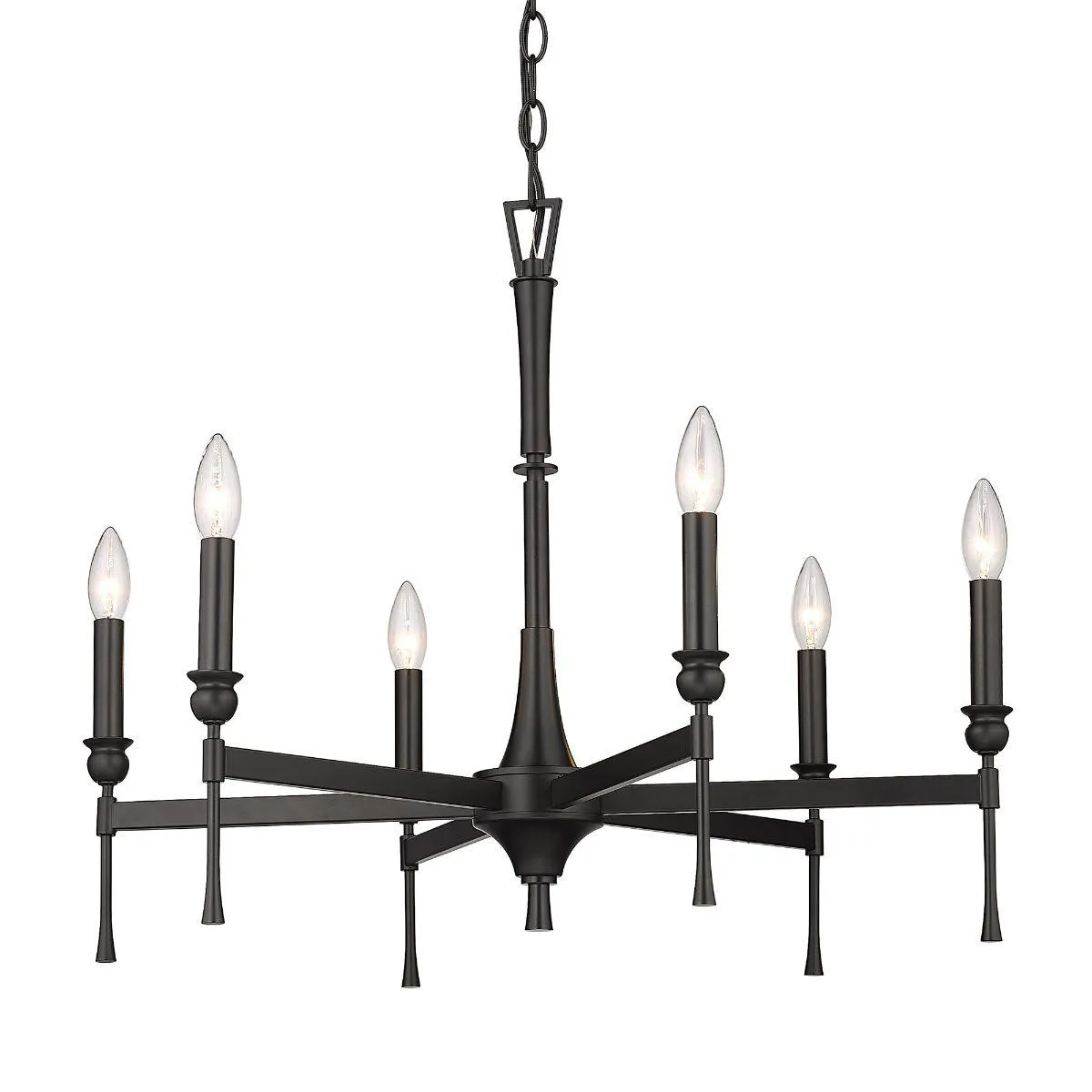 Landon 6 Lights 26 in. Chandelier Matte Black Finish