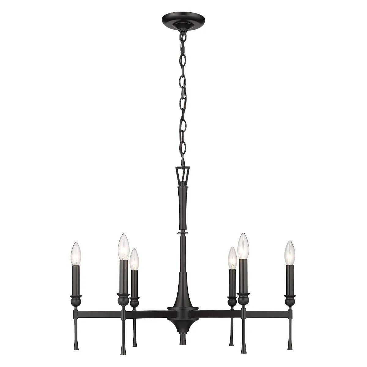 Landon 6 Lights 26 in. Chandelier Matte Black Finish