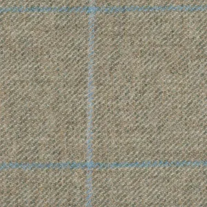 Light Green With Blue And Aqua Check Moonstone Tweed All Wool