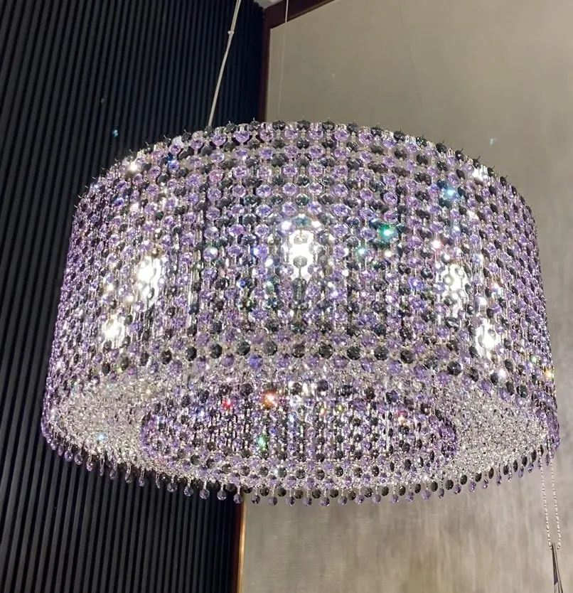 Luxury Italian Style Crystal Ceiling Round Pendant Lighting Fixture