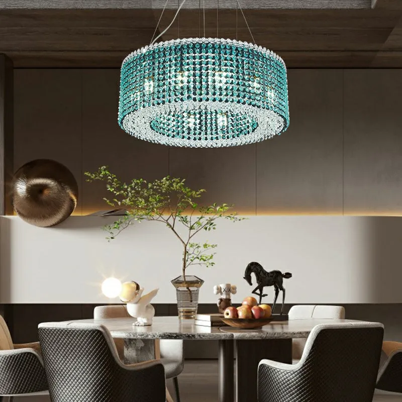 Luxury Italian Style Crystal Ceiling Round Pendant Lighting Fixture