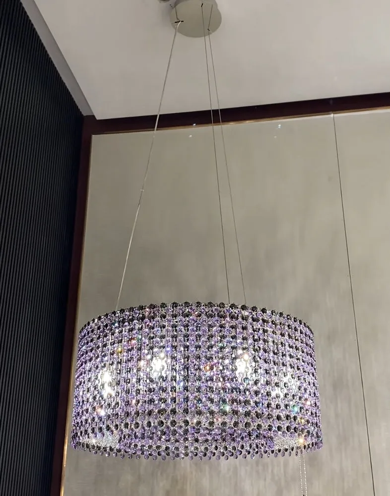 Luxury Italian Style Crystal Ceiling Round Pendant Lighting Fixture