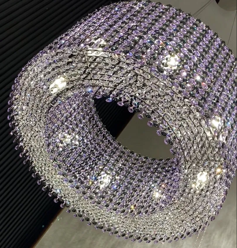 Luxury Italian Style Crystal Ceiling Round Pendant Lighting Fixture