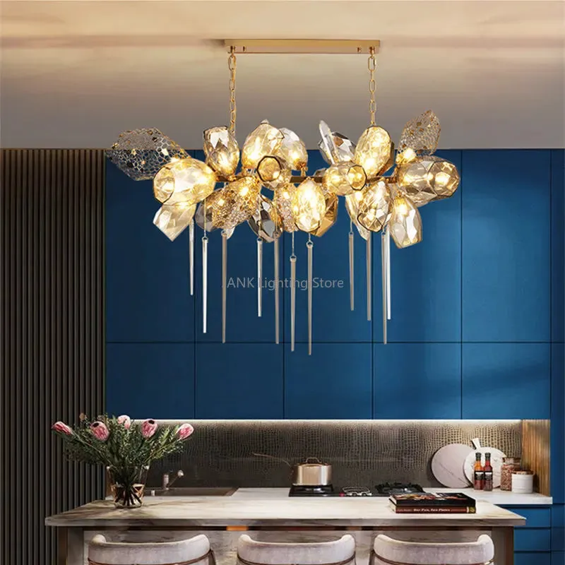 Luxury LED Stainless Steel Crystal Chandelier by Mansion