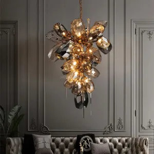 Luxury LED Stainless Steel Crystal Chandelier by Mansion