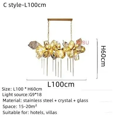 Luxury LED Stainless Steel Crystal Chandelier by Mansion