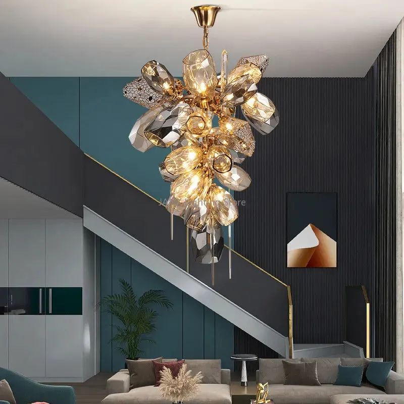 Luxury LED Stainless Steel Crystal Chandelier by Mansion
