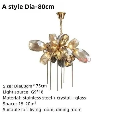 Luxury LED Stainless Steel Crystal Chandelier by Mansion
