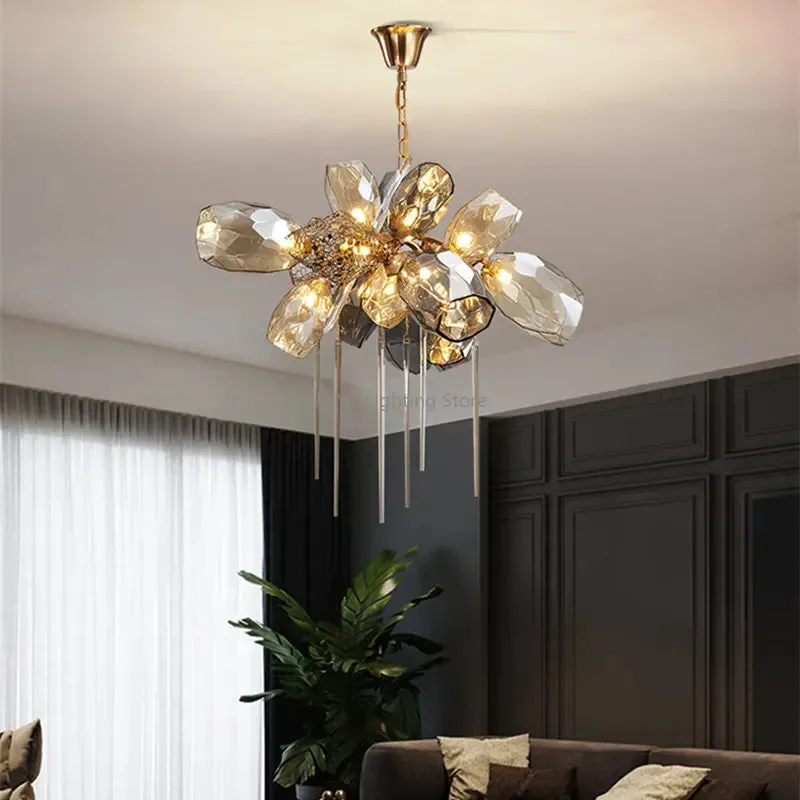 Luxury LED Stainless Steel Crystal Chandelier by Mansion