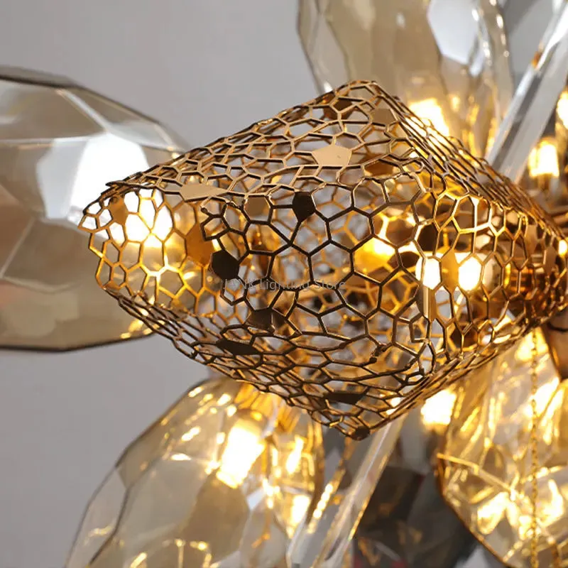 Luxury LED Stainless Steel Crystal Chandelier by Mansion