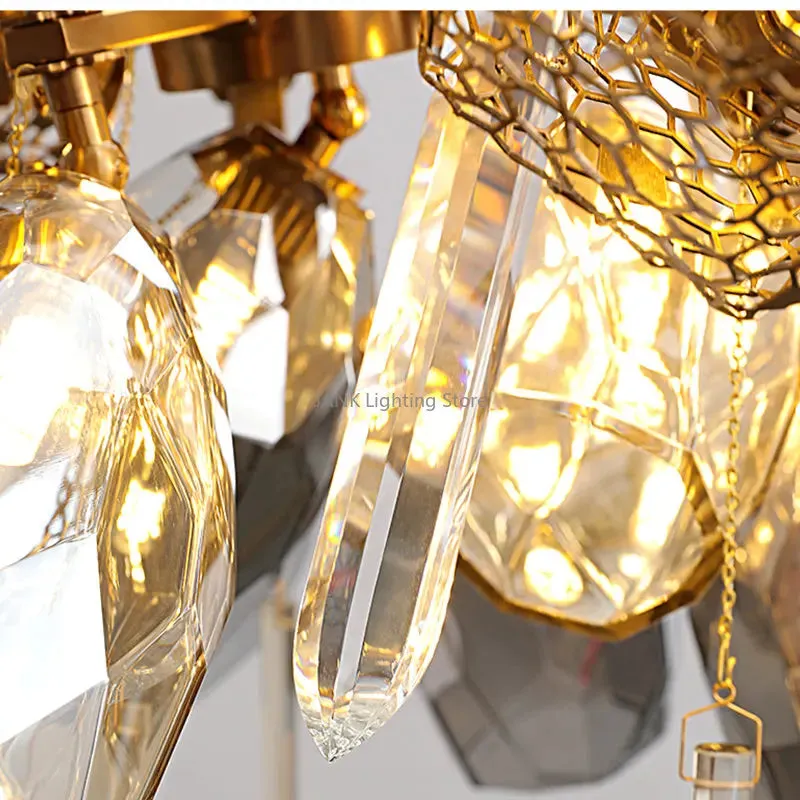 Luxury LED Stainless Steel Crystal Chandelier by Mansion