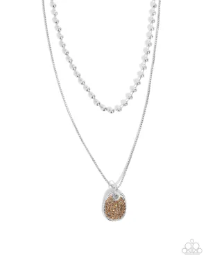 Lyrical Luminescence - Brown Necklace - Paparazzi Accessories