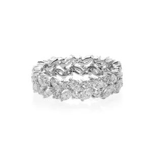 Marquise Cut Diamond Full Eternity Ring in White Gold
