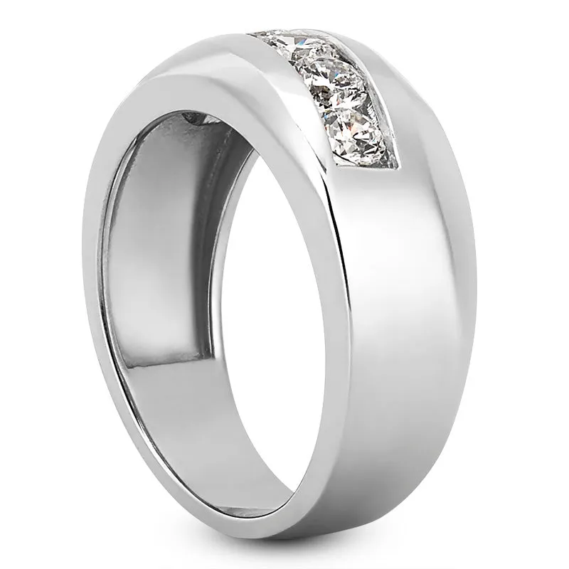 Mens Round Diamond Wedding Band (Total Diamond Weight 1.09ct, Quality GH-VS)