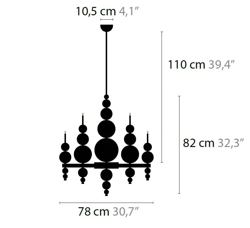 Modern Creative Round/Linear Black/White Glass Ball Cluster Chandelier for Living/Dining Room