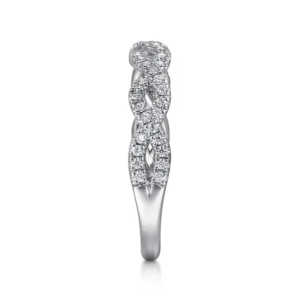 Modern Twisted Pavé-Set Diamond Wedding Band