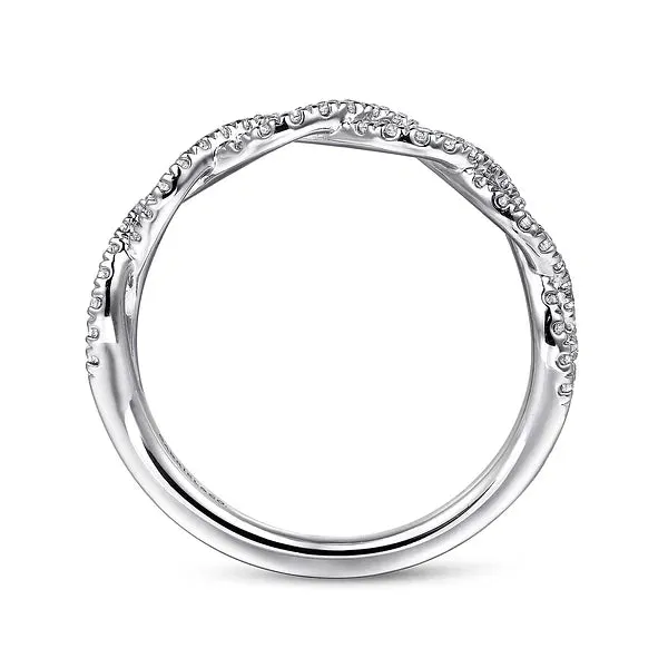 Modern Twisted Pavé-Set Diamond Wedding Band